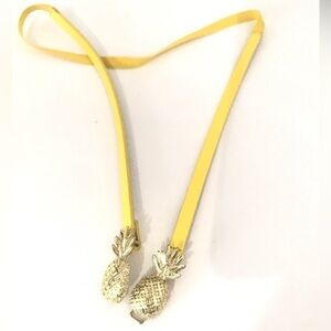 Pineapple Womens Elastic Bright Vibrant Butter Yellow Belt Hook Clasp